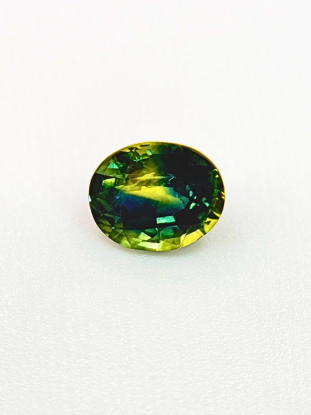 Blue Green Parti Sapphire 1.10ct Oval Loose Gemstone Jewelry Making Supply